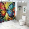 thumbnail image 7 of Autua Butterfly Colors Painting Shower Curtain for Bathroom Decoration with Hooks 100% Polyester Home Bathtubs Bathroom Curtain 60"x72, 7 of 7