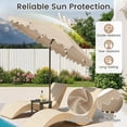 thumbnail image 5 of Gymax 9 FT Outdoor Patio Umbrella w/32 Solar LED Lights & Weighted Base Sandbags Brown, 5 of 10