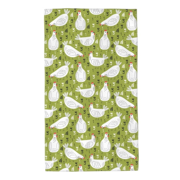 Balery Lovely Chickens Toalla de Microfibra Premium con Estampado – 27.5x16 pulgadas, Alta Absorción, Suave y Aterciopelada, Secado Rápido