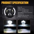 thumbnail image 6 of Applies to Pair of 7'' Round Angel Eye Wrangler LED Headlights, 6 of 7