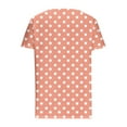 thumbnail image 5 of Blczomt Polka Dot Womens Tops Short Sleeve Cute Shirt Dressy Casual Orange Button V Neck Women Blouses, 5 of 6