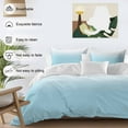 thumbnail image 3 of Dreamy Blue Bedding Duvet Cover Set Twin Size 4 Pieces and White Gradient Soft Twill Plush Quilt Cover, Include 1 Duvet Cover 1 Flat Sheet And 2 Pillow, 3 of 7