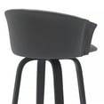 thumbnail image 2 of Diana 30" Swivel Black Wood Bar Stool in Gray Faux Leather, 2 of 11