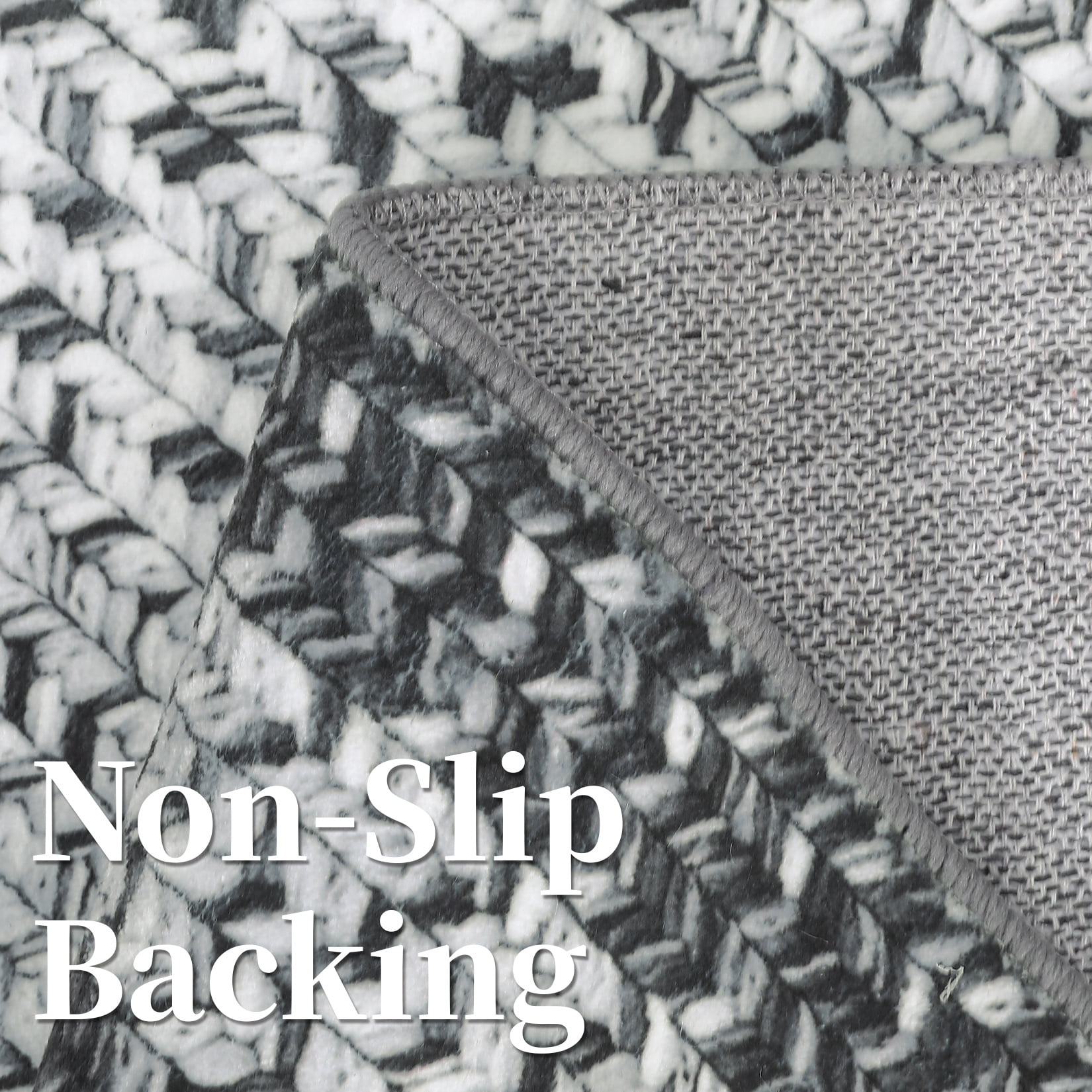 CAROMIO 2' x 8' Runner for Bedroom Imitation Braided Pattern Soft Geometric Living Room Carpet, Gray