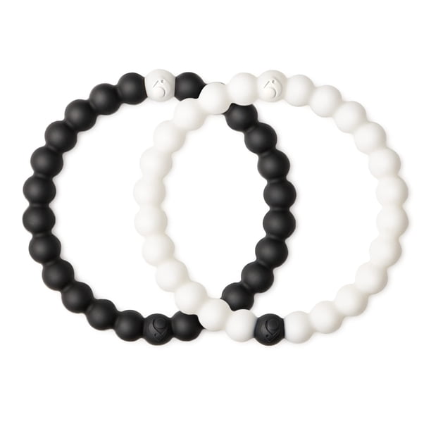 Pulseras Lokai con cuentas de silicona en blanco y negro para hombre y mujer