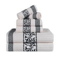 thumbnail image 2 of BNM Cotton Greek Scroll 6 Piece Towel Set, Ivory/Black, 2 of 7