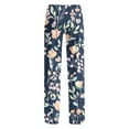 thumbnail image 4 of Pajama Pants Women Trendy Floral Print Lounge Pajama Bottoms Comfy Stretch Sleep Pants Drawstring Wide Leg Pj Bottoms, 4 of 5