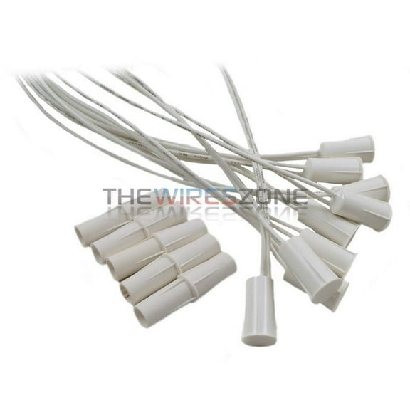 10 pk White 3/8" Recessed Wired Security Alarm Door Window Switch Contact Magnet