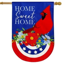 Briarwood Lane Home Sweet Home Cardinal Burlap House Flag