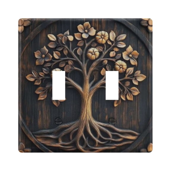 Light Switch Cover Farmhouse Tree Of Life Plates Faceplate Decorative Switch Plate for Bedroom Home Decor