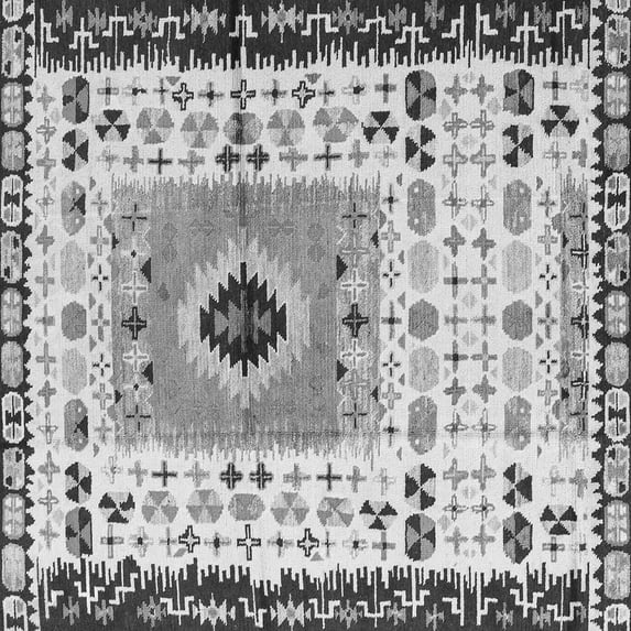 Ahgly Company Indoor Square Abstract Gray Modern Area Rugs, 5' Square