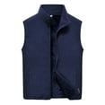 thumbnail image 2 of Dxzfnsa Men's Sleeveless Warm Vests Mens Stand Collar Solid Color Vest Coats Loose Fleece Thick Zipper Up Jackets Winter Vests with Pockets, 2 of 9