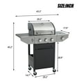 thumbnail image 6 of Enyopro 3 Burner Propane Gas Grill, 37,000BTU Stainless Steel BBQ Grill with Brush, Built-in Thermometer, 4 Universal Wheels for Outdoor Cooking Patio Backyard, 6 of 7