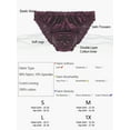 thumbnail image 5 of INSPIRE CHIC Women's Plus Size Low Waist Soft Satin Sparkled Brief Stretchy Underwear Large Burgundy, Gray, Rose Red, 5 of 6