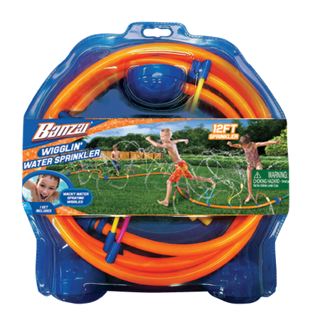 Banzai Wigglin Sprinkler - 12 Foot Long Backyard Outdoor Kids Fun Water