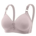 thumbnail image 2 of Dgankt Wireless Bras for Women Oversized Non-wired Bra Glossy Push-up Three-breasted Underwear Bra,Size XL, 2 of 3