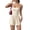 Beige, variant on Rompers for Women Open Back Square Neck Vacation Casual Jumpsuits Spaghetti Strap Cinched Waist Pleated Summer Rompers Dark Blue L