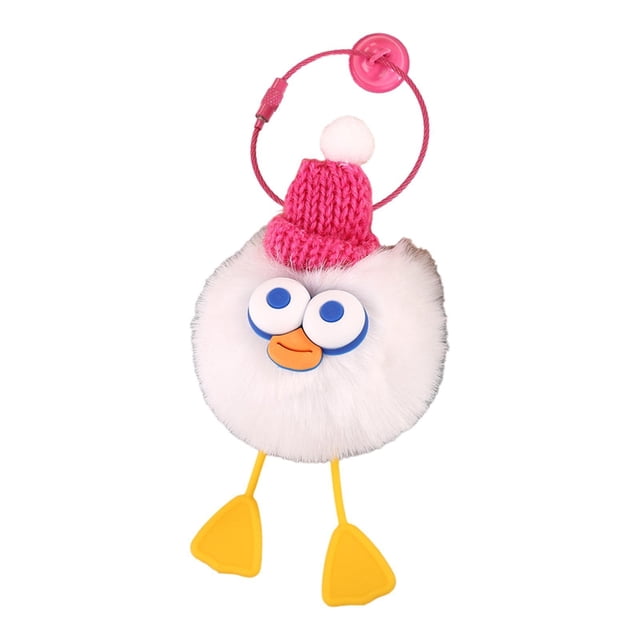 Llavero de peluche para bolso, decoración colgante, mini llavero ligero para coche. Blanco