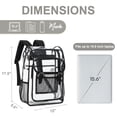 thumbnail image 6 of DAKIMOE Unisex PVC Transparent Waterproof Backpack, Black, 6 of 7