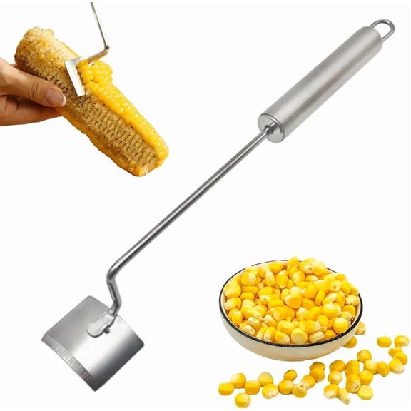 Easy Clean Corn Cob Peeler, 2025 New Corn Peeler for Corn on the Cob, Long Handle Stainless Steel Corn Stripping Tool for Home Kitchen (1 PCS)
