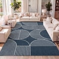 thumbnail image 3 of JONATHAN Y SCANDINAVIAN 5 x 8 Area Rug, Nordby Geometric Arch Striped - Navy/Cream, SCN104A-5, 3 of 6