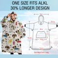 thumbnail image 4 of Oversized Wearable Blanket Hoodie,Rover Cream Dogs Bone Sherpa Blanket Hoodie with Super Pockets,Super Warm Fuzzy Pullover for Women & Men, 4 of 6