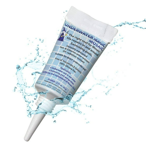 Underwater Magic Water Resistant Tile and Grout Repair Sealant 2.1 Oz Tube, White MOSAIC-60-EA