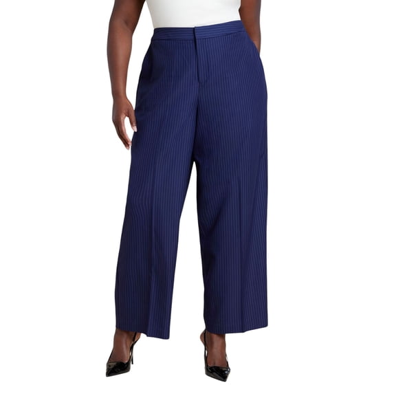 ELOQUII Women's Plus Size Pinstripe Trouser