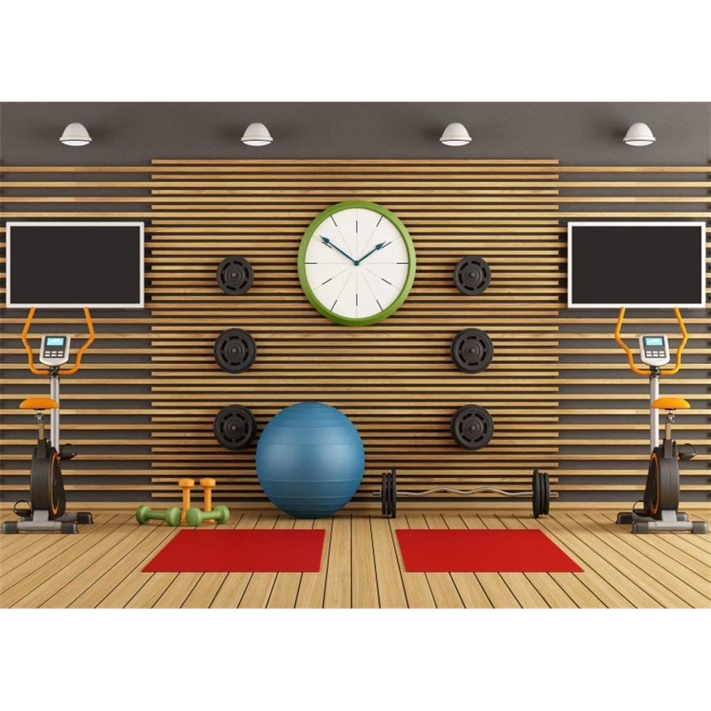 ABPHOTO Polyester 7x5ft Gym Backdrop Stadium Fitness Equipments