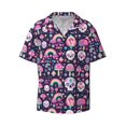 thumbnail image 3 of Cauagu cute Skull rainbow mushroom Men's Short Sleeve Button Down Hawaiian Shirt for Men Bowling Shirts Casual Summer Beach Shirt,Medium, 3 of 6