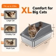 thumbnail image 2 of 2PACK Stainless Steel Cat Litter Boxes, XL Large Metal Litter Box with High Sides Lid, Odor Free Litter Pan Include Scoop Easy Cleaning Anti-Scratch Kitty Cat Box Anti-Urine Leakage, Non-Sticky, 2 of 7