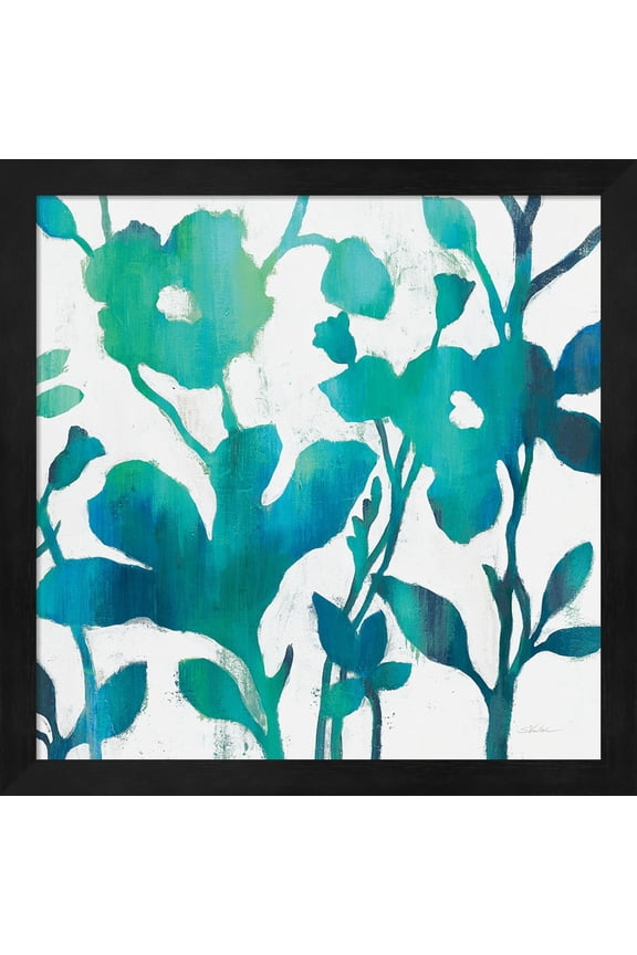 Teal Trio V on White by Silvia Vassileva, Framed Wall Art, 13.25W x 13.25H