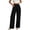 Black-pants, variant on Straight Leg Pants for Women, Linen Flowy Palazzo Drawstring Elastic Waist Trousers with Front Pockets, Summer Beach Vacation casual Trousers