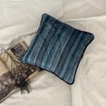 thumbnail image 3 of The HomeCentric Cushion Covers For Couch, Blue Pack of 2, 18"x18" (45x45 cm) Throw Pillow Covers, Velvet Striped Throw Pillows For Couch, Striped Pattern Modern Style Easter - Electric Stripes, 3 of 11