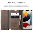 thumbnail image 3 of Dteck Case for Apple iPhone 13 mini 5.4-inch,Retro Shockproof Wallet Phone Case Kickstand Credit Card Slot Premium Protective PU Leather Flip Magnetic Cover,Coffee, 3 of 8
