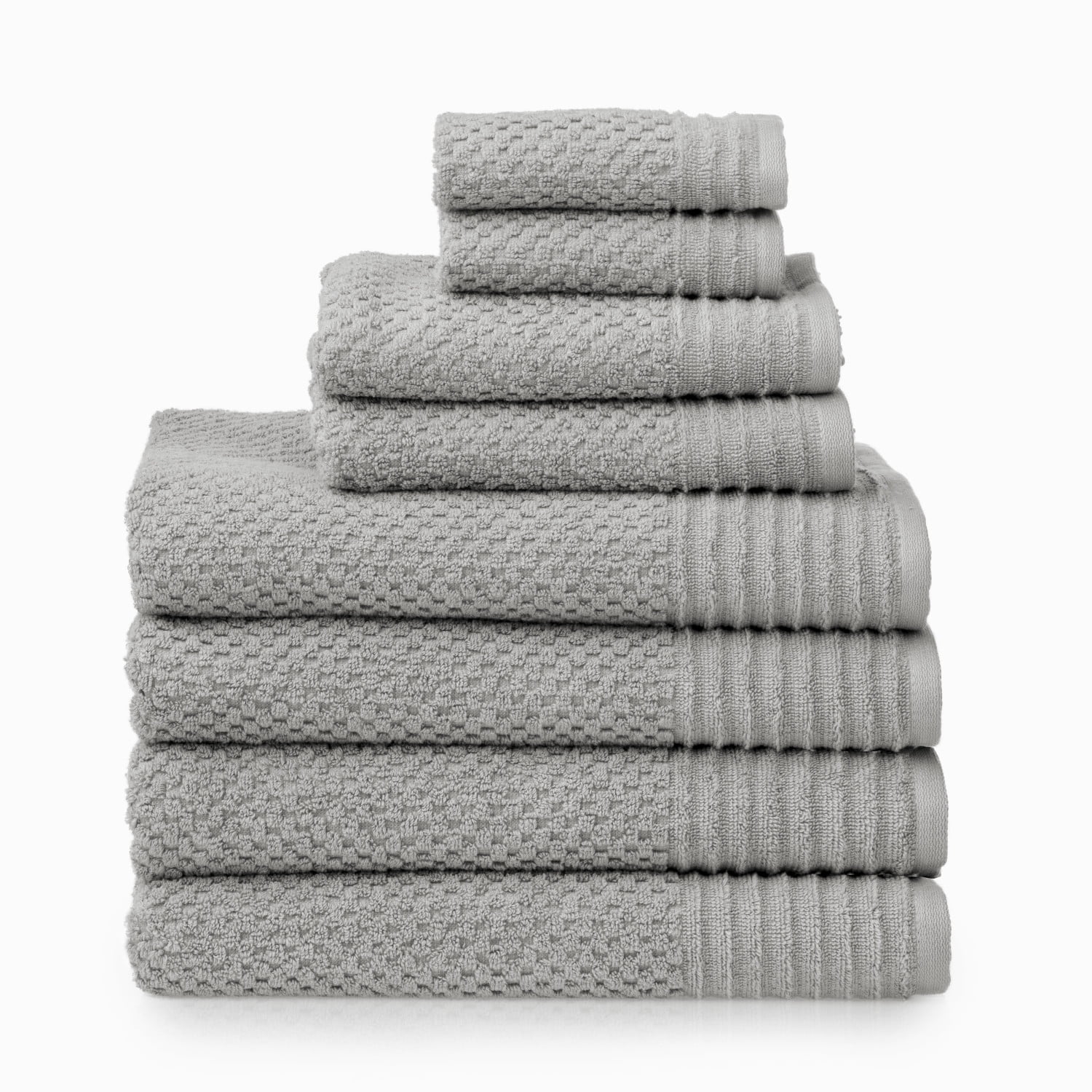 Martha Stewart Everyday Texture Towel 8 Piece Set - Alloy
