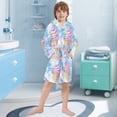 thumbnail image 5 of FORMRS Niños Bathrobe Unisex Hooded Robe Soft Plush Pajamas Sleepwear, Size 2-3T, Watercolor Ice Cream Pattern, 5 of 7