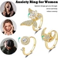 thumbnail image 2 of Anillo de ansiedad de margaritas de moda étnica para mujeres y niñas, joyería ajustable para aliviar el estrés, anillos giratorios, regalos de fiesta, 2 of 2