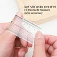 thumbnail image 2 of opvise 10Pcs Nail Ruler Dual Scale Markings Clear Printing Super Soft Flexible Nail Drill Measuring Tool Plastic Transparent Nail Art Ruler Transparent, 2 of 7