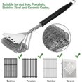 thumbnail image 4 of Grill Brush, Grill Cleaner Brush With Scraper, Three Rows Of Stainless Steel Bristles, Long Plastic Handle, Ideal For Cleaning Charcoal, Electric And, 4 of 5