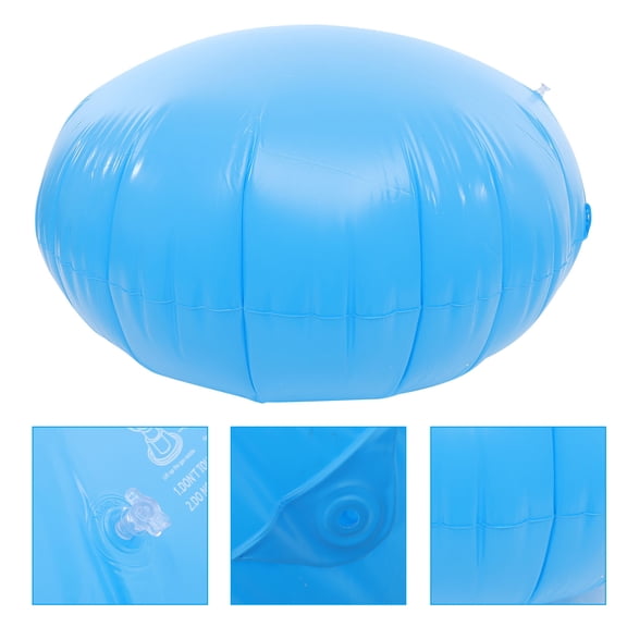 Soimiss Pool Pillow Inflatable Pool Pillow Blue PVC Round Winter Pool Maintenance 1Pack 41.3X3.9in