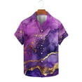 thumbnail image 2 of Yyeselk Men's Casual Beach Shirts Short Sleeve Button Down Tropical Print Shirt Lapel Stylish Comfort Vacation Hawaiian Shirt Purple XXXXL, 2 of 5