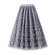 thumbnail image 1 of Falda vintage de malla con volantes hasta la pantorrilla para mujer - Falda tutú plisada de corte A y cintura alta (tallas M-L), 1 of 6