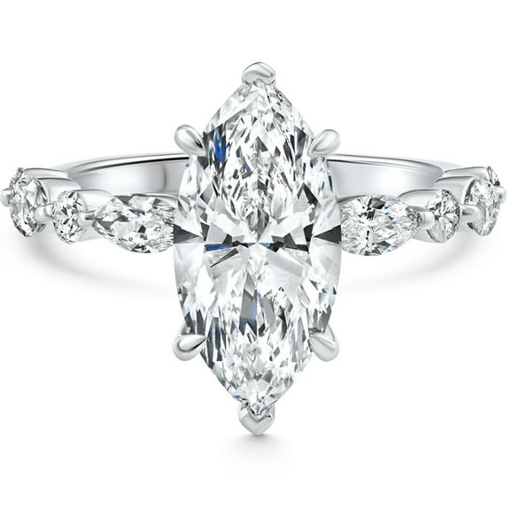 Pompeii Certified 1.75-5.75Ct Marquise Diamond Engagement Ring 14k or Platinum Lab Grown