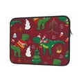 thumbnail image 2 of Bingfone Dinosaur Christmas Happy New Year Laptop Sleeve Case 15 Inch, 360° Protective Computer Carrying Bag, 2 of 9