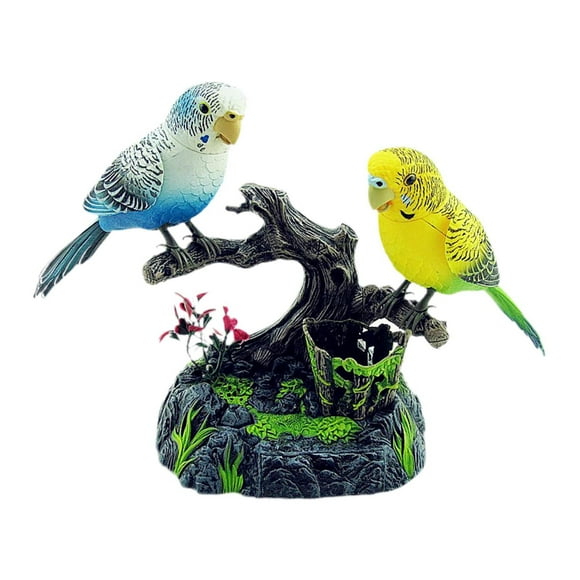 Aves eléctricas, decoración del hogar, juguete para niños, movimiento interactivo Control de sonido realista Cantando pájaros juguete para regalo
