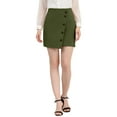 thumbnail image 5 of Allegra K Women's High Low Hem Elastic Waist Zip Side Office Pencil Mini Skirt, 5 of 6