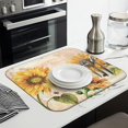 thumbnail image 3 of Microfibre Drying Mat for Kitchen Sunflower Colorful Floral Dish Drying Drainer Mat Absorbent Drying Mat Washing Up for Glass, Plate & Cup 16inch X 18inch, 3 of 7