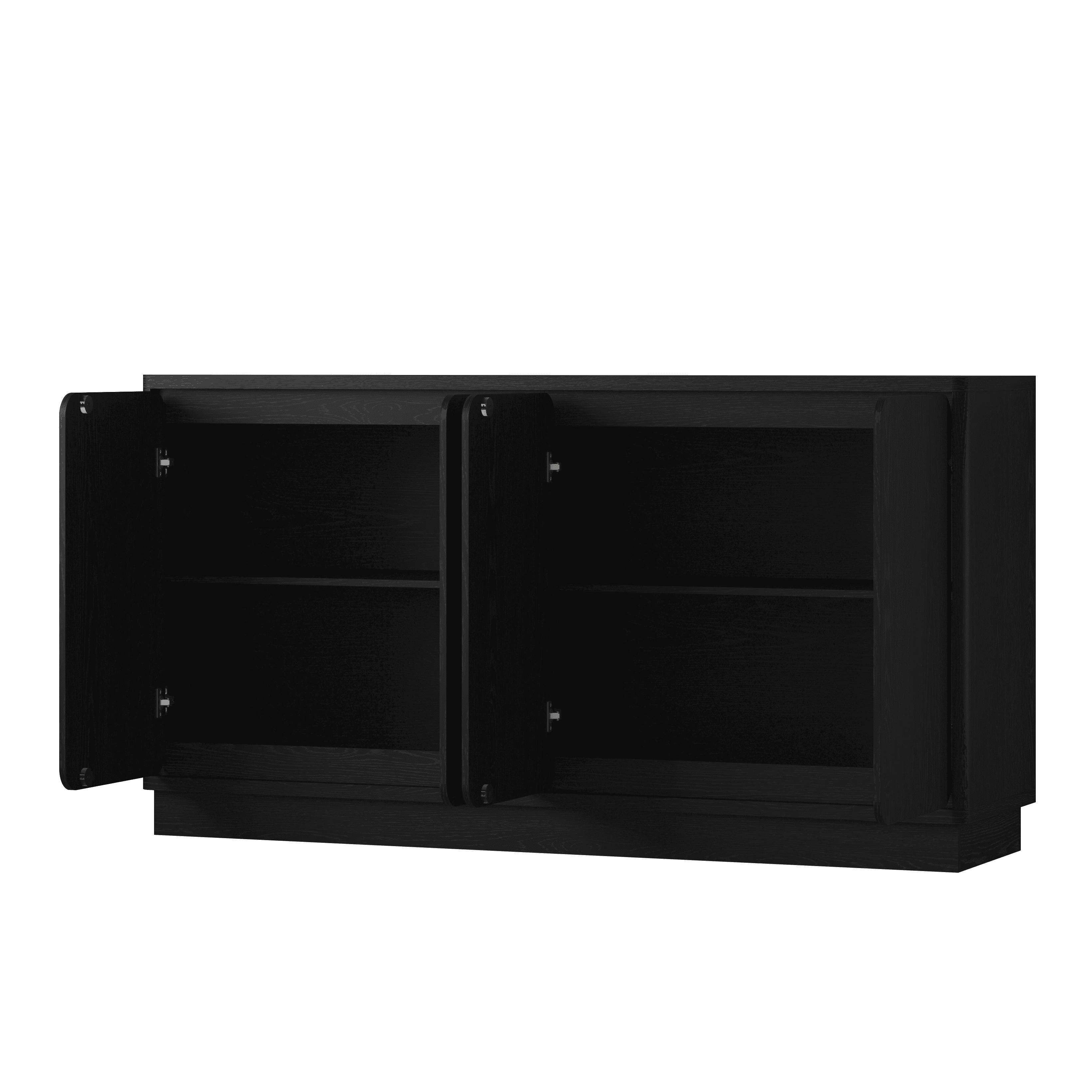 Sideboard Buffet Cabinet 59.1 Inch with 4 Doors and Adjustable Shelves, Storage Credenza and Console Cupboard for Dining Room Kitchen, Black