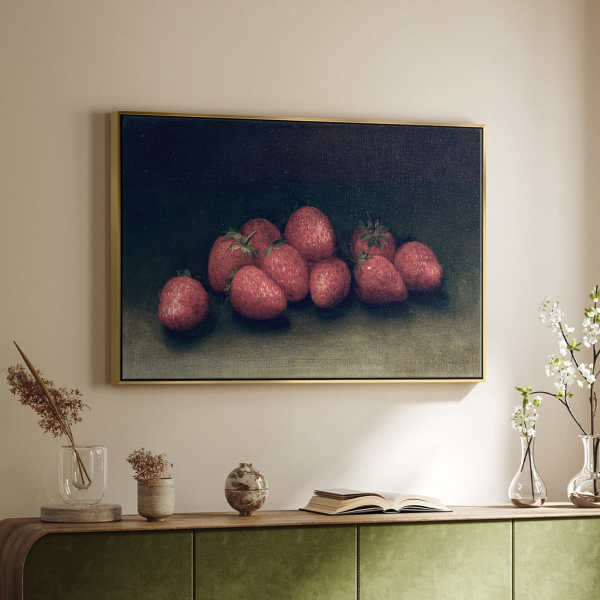 Vintage Botanical Print-XLVII By Wexford Home Framed in Gold Wood Gallery Wrapped Canvas 25 in. x 37 in.